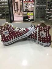Converse All star Alte Bordeaux Maroon personalizzate con Borchie Argento sporco comprar usado  Enviando para Brazil