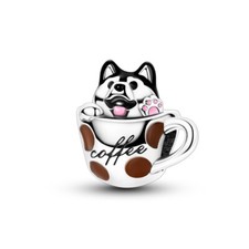 MULA Perro Europeo y Taza de Café Dije Esmalte Para Pulsera Plata de Ley 925 segunda mano  Embacar hacia Mexico