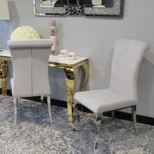 Używany, Krzesło glamour Stanley II Silver krzesło tapicerowane szare na sprzedaż  PL