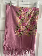 pink embroidered scarf for sale  Palm Bay