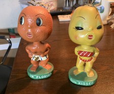 Par de Bobblehead Beijando Cabeça de Limão Florida Orange Head comprar usado  Enviando para Brazil