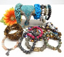 LOTE DE PULSEIRA DE CONTAS DE PEDRA SEMI PRECIOSA E VIDRO, JOIAS DA MODA VINTAGE ATÉ HOJE comprar usado  Enviando para Brazil