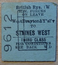 Railway ticket west for sale  MARKET DRAYTON