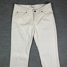 Jeans Bica Cheia Feminino 30 Off White Bootcut Cintura Média Baixa Zíper Acento Denim comprar usado  Enviando para Brazil