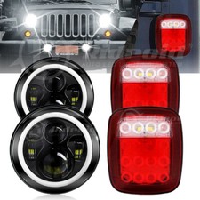 Faróis de LED + combo lanternas traseiras 7 polegadas para Wrangler 1997 - 2003 2004 2005 2006 comprar usado  Enviando para Brazil