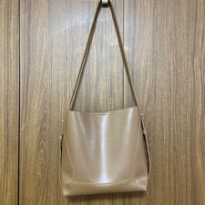 Bolsa de ombro de couro sintético marrom camelo, bolso com zíper, alça ajustável, usada comprar usado  Enviando para Brazil
