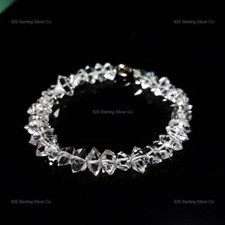 Joia pulseira de prata esterlina 925 natural Herkimer diamante quartzo frisado esposa comprar usado  Enviando para Brazil