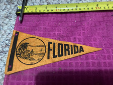 Usado, Antigo Florida FL Pennant BELEZAS DE BANHO Veleiro PALM TREES Praia - ENVIO RÁPIDO comprar usado  Enviando para Brazil