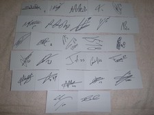 Signed white cards for sale Signed white cards for sale  LEATHERHEAD