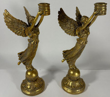 Conjunto de 2 Castiçais Anjo Vintage Dourado 16" de Altura comprar usado  Enviando para Brazil