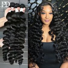 Usado, Pacote de trama de onda solta cabelo humano encaracolado extensões de cabelo cru tecido de cabelo brasileiro comprar usado  Enviando para Brazil