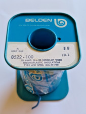 Cable y cable Belden azul claro 8522-100 18 AWG 16 x 30 conexión MIL-W-768 segunda mano  Embacar hacia Mexico