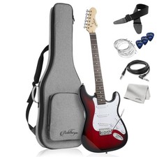 Kit iniciante de guitarra elétrica tamanho completo 39" com bolsa Gig, barra de tremolo, acessórios comprar usado  Enviando para Brazil