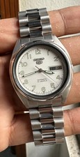 Seiko 5 automático 21 joias feito no Japão relógio masculino mostrador militar branco comprar usado  Enviando para Brazil