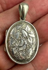 Pingente medalhão antigo vitoriano c 1890 prata memorial foto comprar usado  Enviando para Brazil
