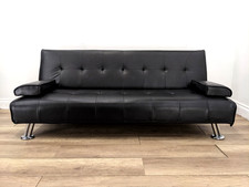 Sofa black faux for sale  BRISTOL