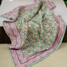 Colcha India Jaipuri Decoración Razai Manta Floral Estampada Colcha Arte Reversible segunda mano  Embacar hacia Mexico