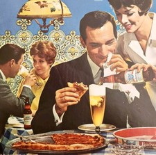 1961 Budweiser King Of Beer Pizza Pan Bud Advertisement Brewery Vintage HM2P, usado comprar usado  Enviando para Brazil