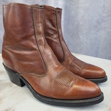 Botas masculinas ACME Western Cowboy com zíper tamanho 8 D marrom comprar usado  Enviando para Brazil