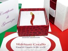 Pingente de chifre italiano em vermelho coral e ouro 18k 750 de pedra preciosa Cornicello Itália comprar usado  Enviando para Brazil