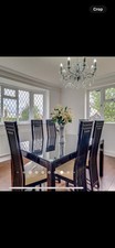 Black glass dining for sale  WESTCLIFF-ON-SEA