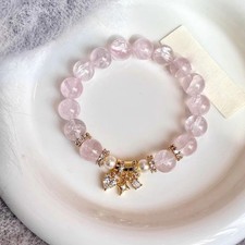 1 peça pulseira elástica pedra do amor cristal rosa natural quartzo cura, usado comprar usado  Enviando para Brazil