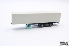 Reboque de lona cortina Herpa 3 eixos branco/azul não impresso 1:87 /HU23632 comprar usado  Enviando para Brazil