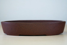 Usado, Pote bonsai japonês Tokoname YAMAAKI 5,5" (13,9cm) marrom oval sem vidros Y831 comprar usado  Enviando para Brazil