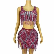 Conjunto de saia top cristais de strass cintilante sexy vestido de noite fantasia performance comprar usado Conjunto de saia top cristais de strass cintilante sexy vestido de noite fantasia performance comprar usado  Enviando para Brazil