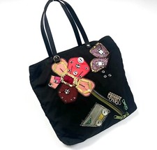 Bolsa de mão vintage feminina PRADA triângulo logotipo flor floral rattern preta casual, usado comprar usado  Enviando para Brazil