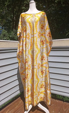 Lindo Kimono de Seda Caftan Resort Wear Boho Glam Dourado-Cinza Tamanho Grande Novo sem etiquetas M-G comprar usado  Enviando para Brazil
