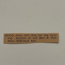 Good clean dirt for sale  Hinckley