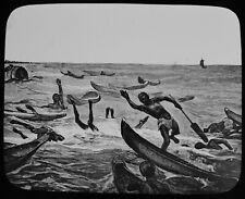 ANTIGUIDADE Lanterna Mágica Slide SOMALI BOYS DIVING C1876 DESENHO VITORIANO SOMALI comprar usado  Enviando para Brazil