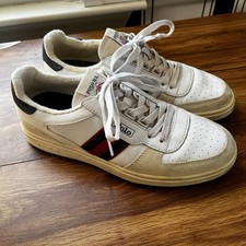 Tênis Polo Estilo Vintage Ralph Lauren Court Baixo Branco Azul Masculino Tamanho 8.5, usado comprar usado  Enviando para Brazil