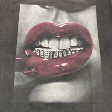 Camiseta Artist Creation Diamond Grill Niña Labios Hip Hop Street Wear Talla XL, usado segunda mano  Embacar hacia Argentina