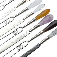 Usado, Fabuloso conjunto de garfos e cortadores de coquetel de azeitona - Pedras semipreciosas comprar usado  Enviando para Brazil