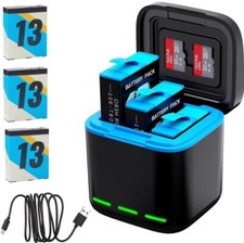 Estação carregador USB bateria de substituição para Gopro Hero 13 12 11 10 9 8 7 6 preta, usado comprar usado  Enviando para Brazil