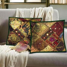 Capa almofada decorativa 16"-2 Ind patchwork bordado decoração sofá travesseiro lance comprar usado  Enviando para Brazil