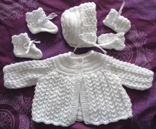 Hand knitted white for sale  Shipping to Ireland