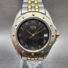 Relógio ESQ Feminino 38mm Mostrador Preto Dois Tons Data Pulseira Redonda Nova Bateria comprar usado  Enviando para Brazil
