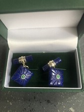 Lapis emerald cufflinks for sale  WEMBLEY
