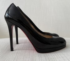 Usado, Sapatos de Salto Christian Louboutin Novo Simples 120 Preto Couro Patente Tamanho 38.5 comprar usado  Enviando para Brazil