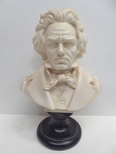 VINTAGE GINO RUGGERI RESINA MÁRMORE FUNDIDO BASE ESTÁTUA BUSTO BEETHOVEN FEITA NA ITÁLIA comprar usado  Enviando para Brazil