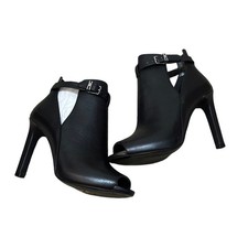 Usado, Bota de tornozelo Michael Kors Lawson couro biqueira aberta tamanho 7 comprar usado  Enviando para Brazil