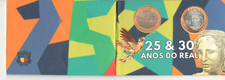 Moeda Brasil 1 Real 25 e 30 Anos Plano Real no cartão (052) comprar usado  Brasil 