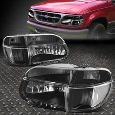 PARA 95-01 FORD EXPLORER CARCAÇA PRETA ÂMBAR FAROL DE CANTO LÂMPADAS DE CABEÇA DE PARA-CHOQUE comprar usado  Enviando para Brazil