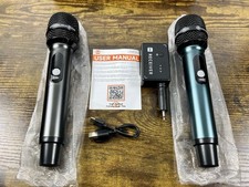 Sistema de microfone profissional duplo sem fio para shows de karaokê música ao vivo, usado comprar usado  Enviando para Brazil