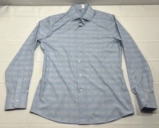 Camisa masculina State And Liberty xadrez azul desempenho botão para cima vestido xadrez leitura comprar usado  Enviando para Brazil
