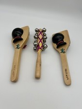 Instrumentos de percussão de madeira primeiro ato 2 castanetas e sinos de jingle sala de aula MÚSICA comprar usado  Enviando para Brazil