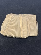 Fivela de cinto vintage ACCORDION 1982 música cajun polca barão bronze 3D RARO comprar usado  Enviando para Brazil